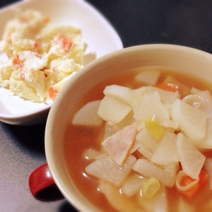 あっさり！　野菜と豆腐のすまし汁☆